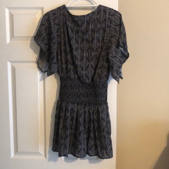 Black and White Smocked Dress - Picture 2 of 4